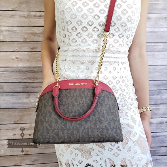 NWT Michael Kors Emmy small dome satchel cherry - Picture 7 of 8